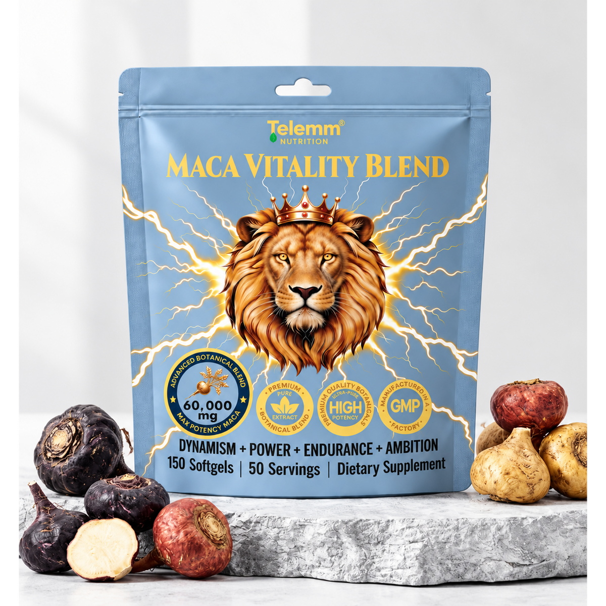 TELEMM Maca Vitality Blend | 150 Softgels