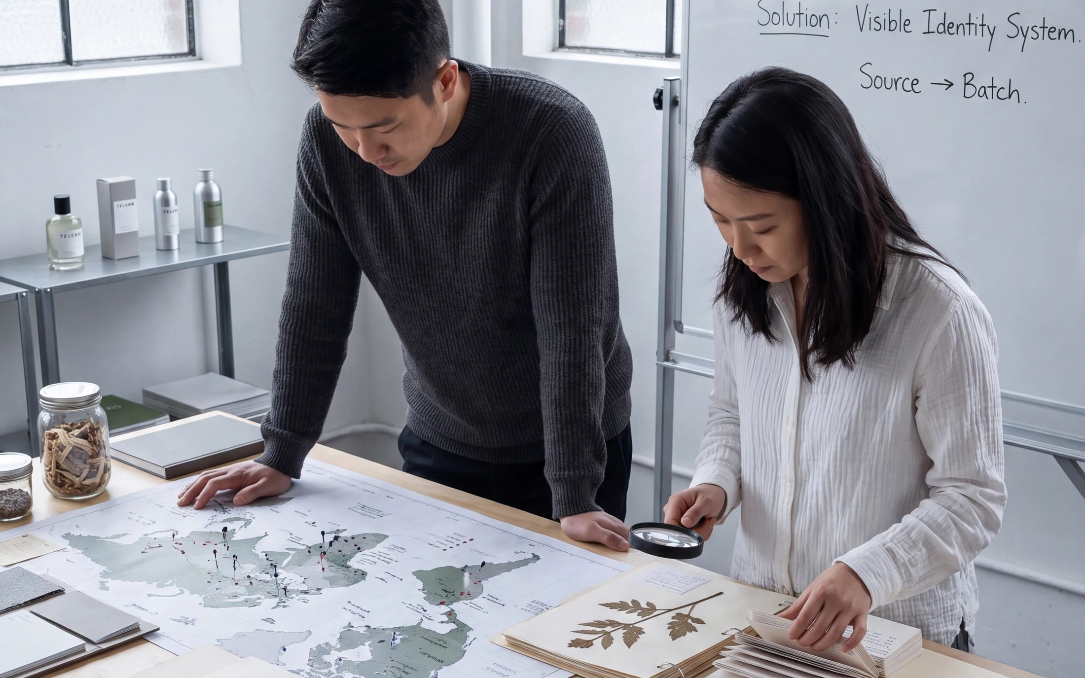 Brand team mapping botanical origins and material records